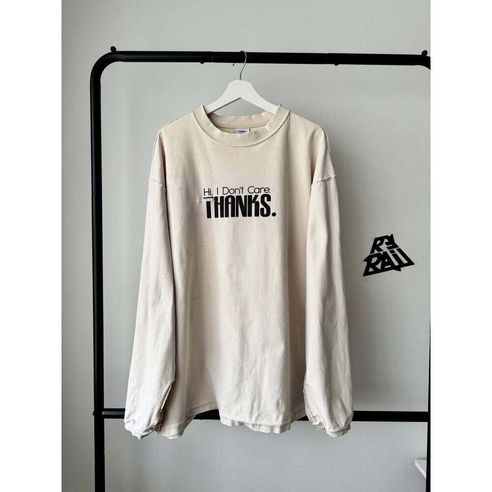 Vetements Oversized Graphic Long Sleeve Beige FW19 Unisex